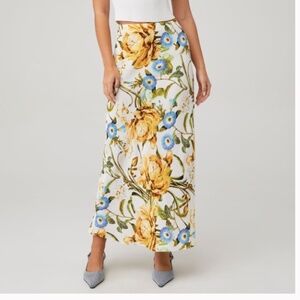 Favorite Daughter Floral Maxi Skirt - Yellow and Blue